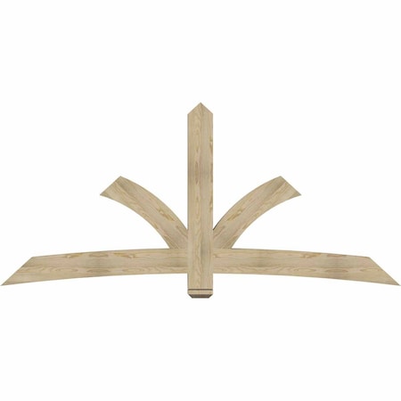 Ekena Millwork Davenport Rough Sawn Timber Gable Bracket, Douglas Fir, 96"W x 44"H x 4"D x 6"F, 11/12 Pitch GBW096X44X0406DAV00RDF